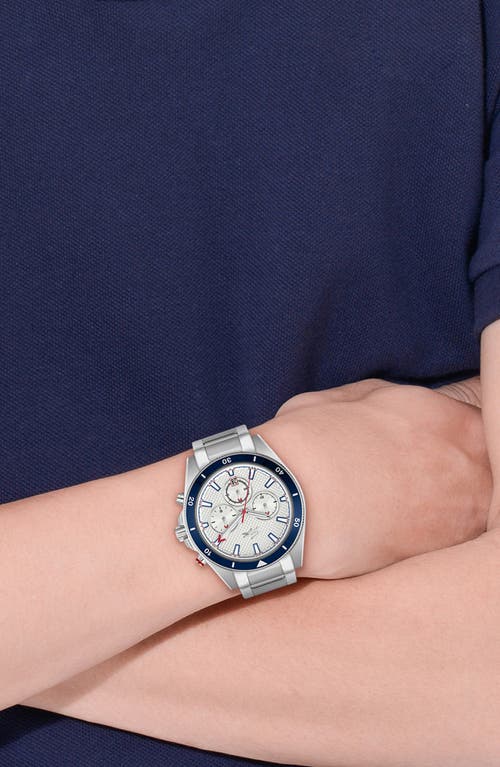 Shop Lacoste Mainsail Chronograph Bracelet Watch, 43mm In White