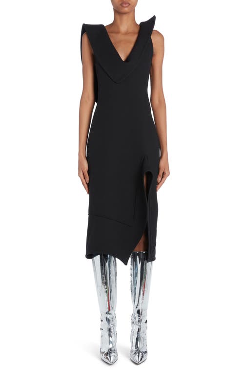 Bottega Veneta Structured Sleeveless Midi Dress 1000 Black at Nordstrom, Us