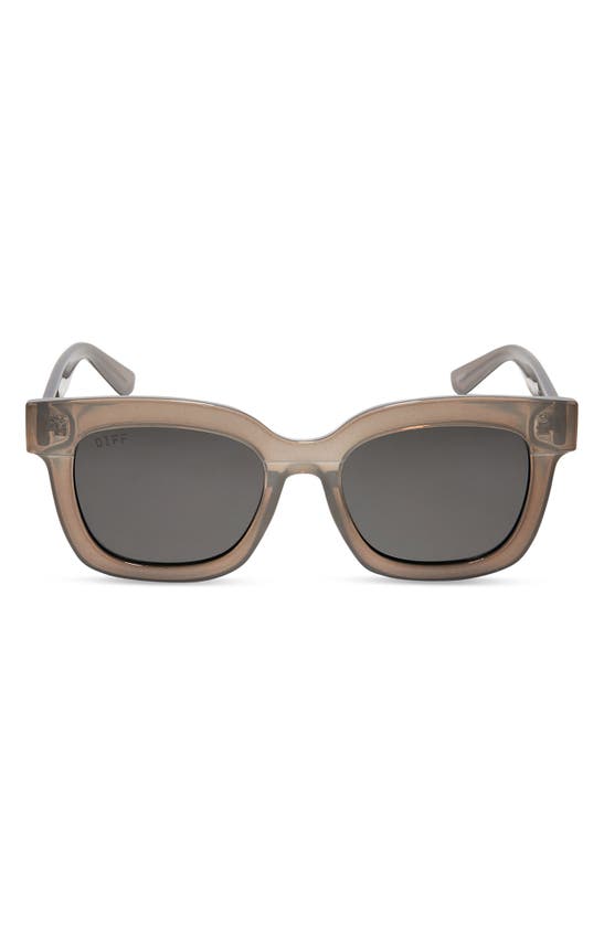 Diff 56mm Makay Square Sunglasses In Milky Grey / Solid Grey Lens.