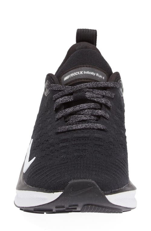 Nike Infinityrn 4 Running Shoe In Black/white-dk Grey