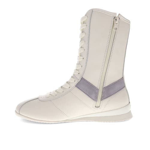 Pony Womens Ko-80 High Classic Genuine Leather And Suede Premium Lace Up Athletic Sneaker Shoe In Snow White/grey