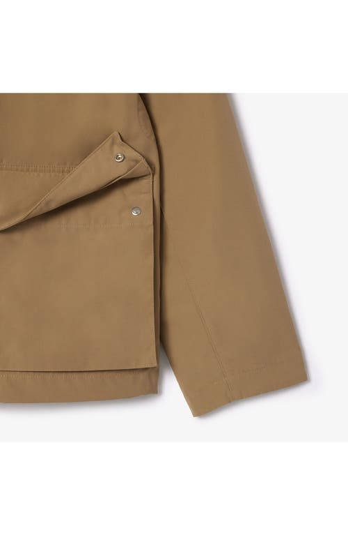 Lacoste Short Lightweight Water-repellent Parka Jack In Ladigue/farine