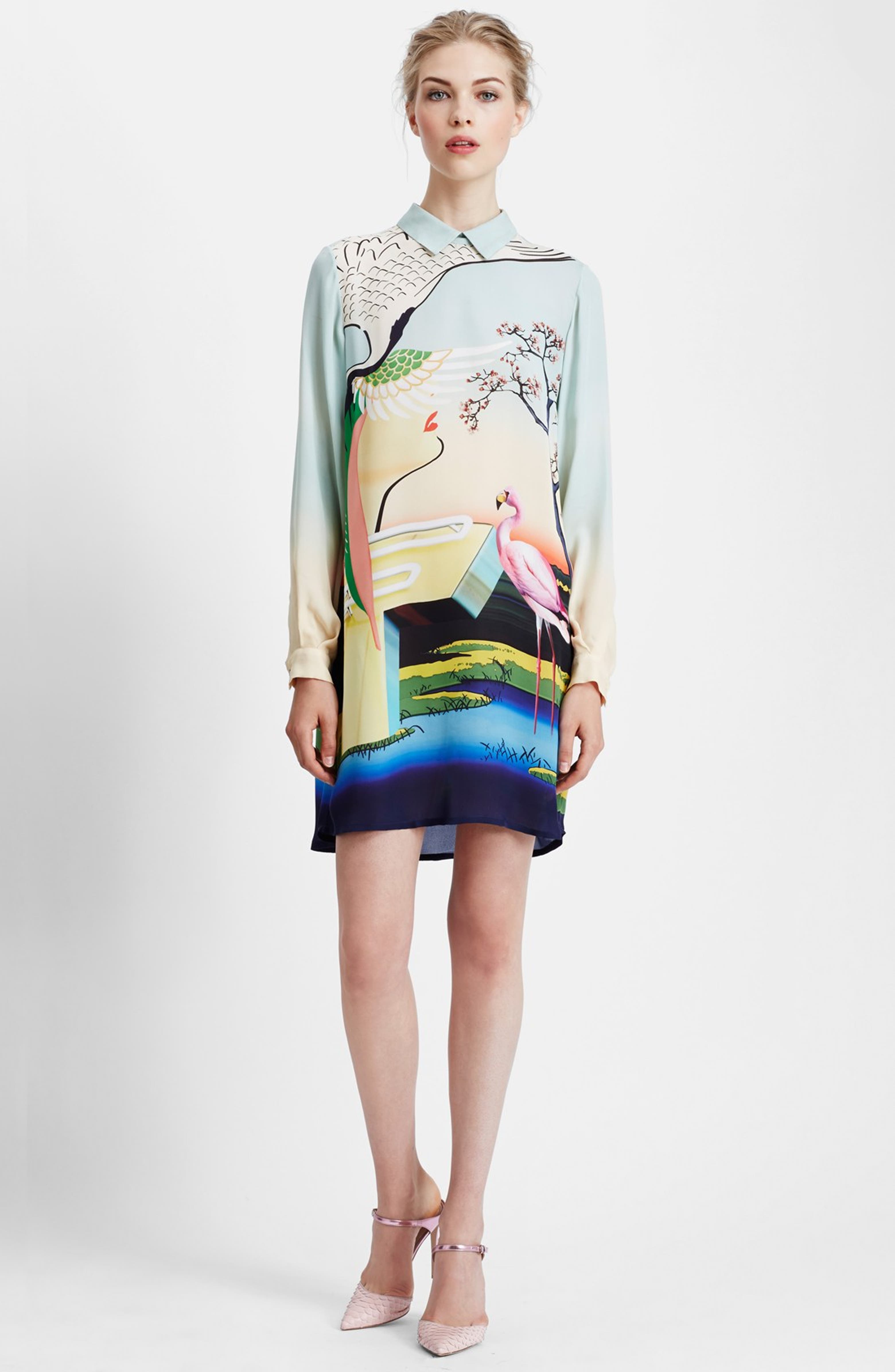 Mary Katrantzou Print Silk Shirtdress | Nordstrom