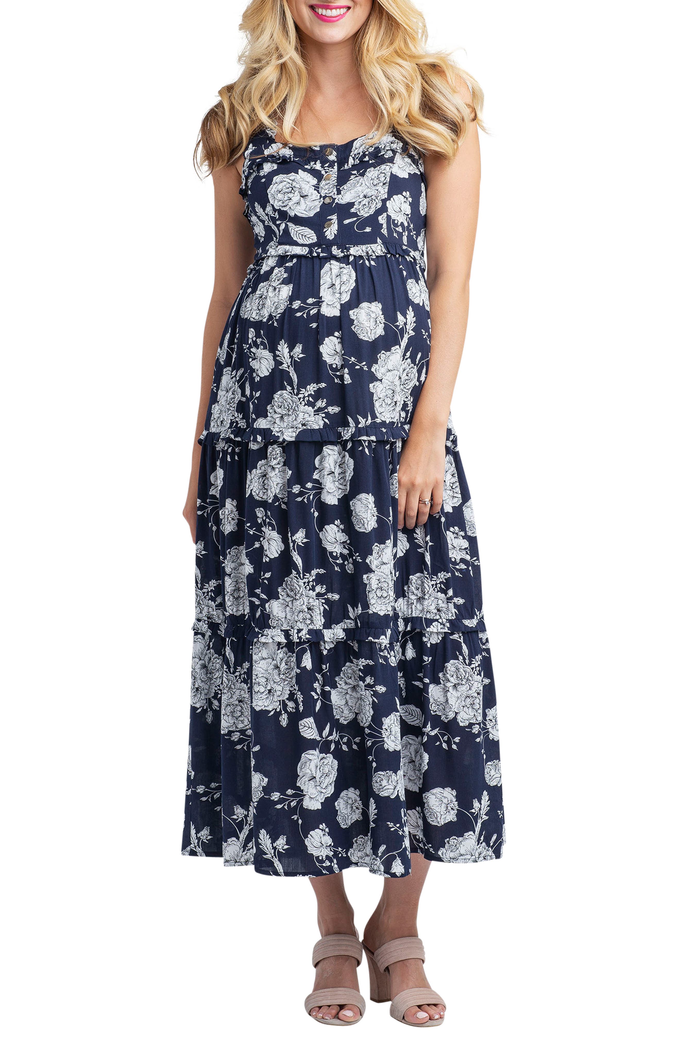 Nom Maternity Emma Maternity/nursing Midi Dress