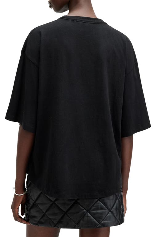 Shop Allsaints Amelie Embellished Shatter Oversize Cotton T-shirt In Black