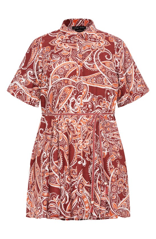 Shop City Chic Marlie Belted A-line Shirtdress In Paisley Charm