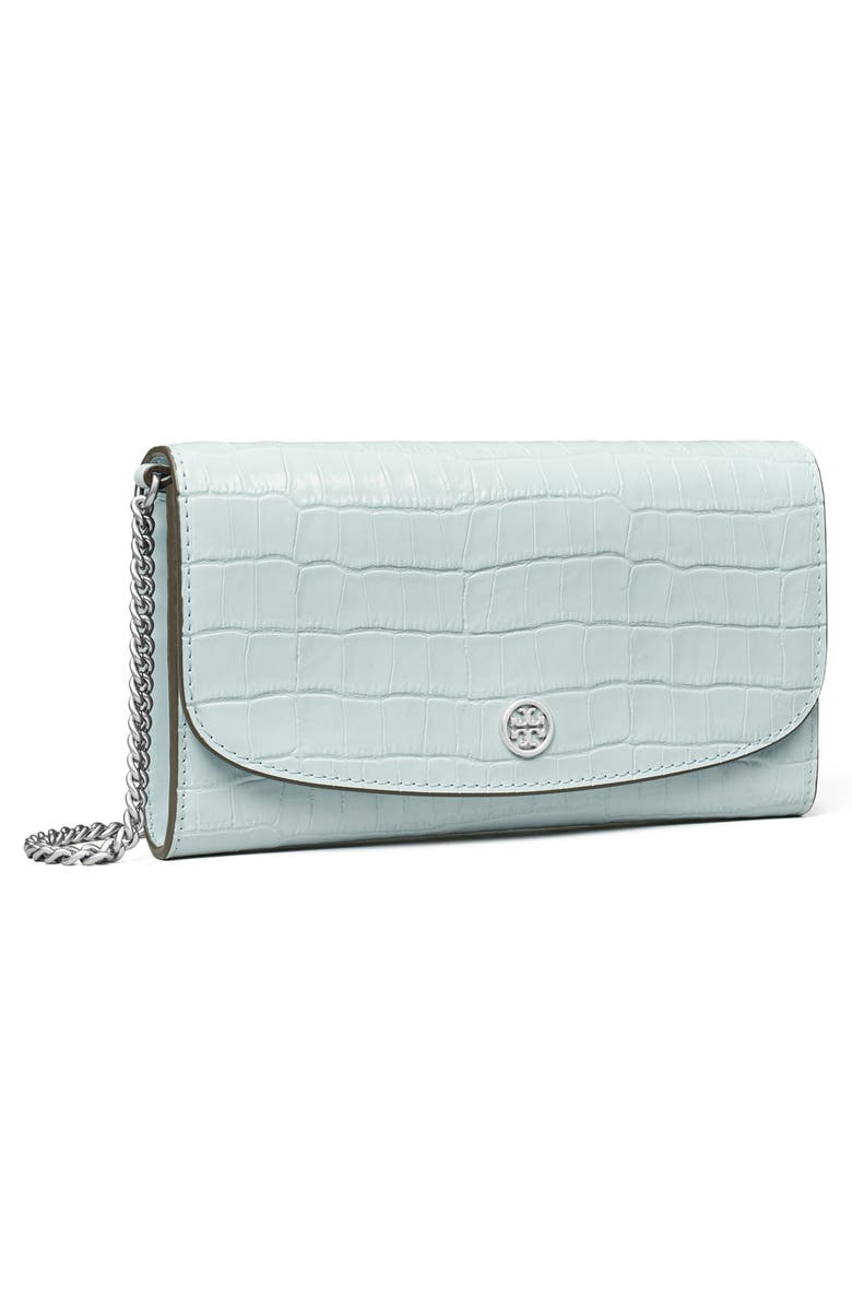 Tory Burch Robinson Embossed Leather Wallet on a Chain | Nordstrom