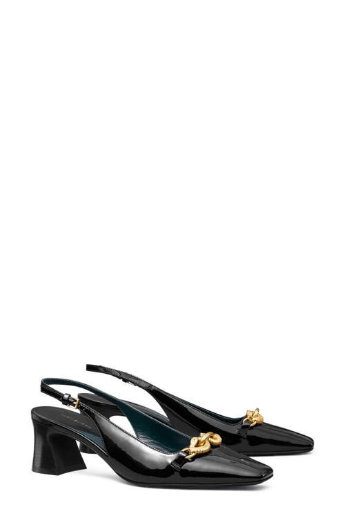 Shop Tory Burch Jessa Slingback Pump In Perfect Black/gold