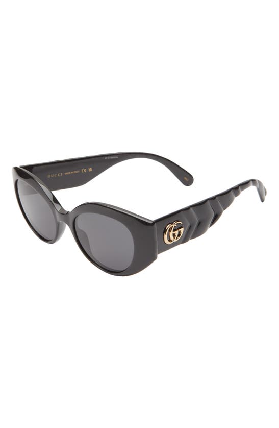 Gucci 52mm Cat Eye Sunglasses In Black Black Grey