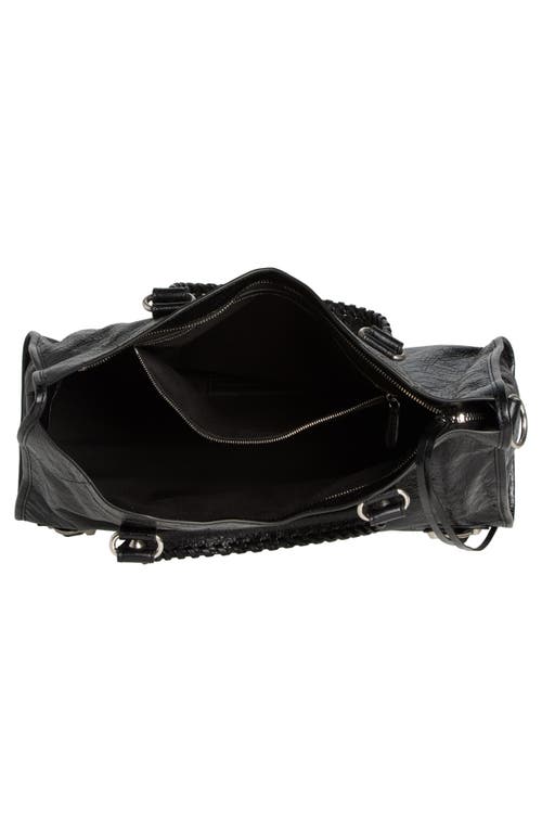 Balenciaga Le City Medium Textured-leather Tote In Black