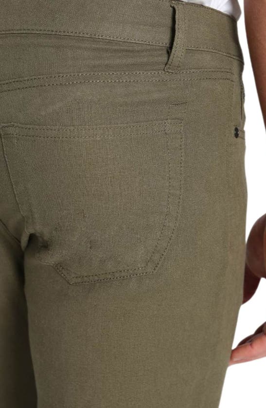 Shop Jachs Straight Leg Linen Blend 5-pocket Pants In Olive