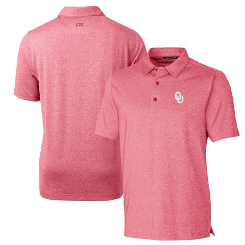 Men's Cutter & Buck Heathered Crimson Oklahoma Sooners Forge Stretch Polo
