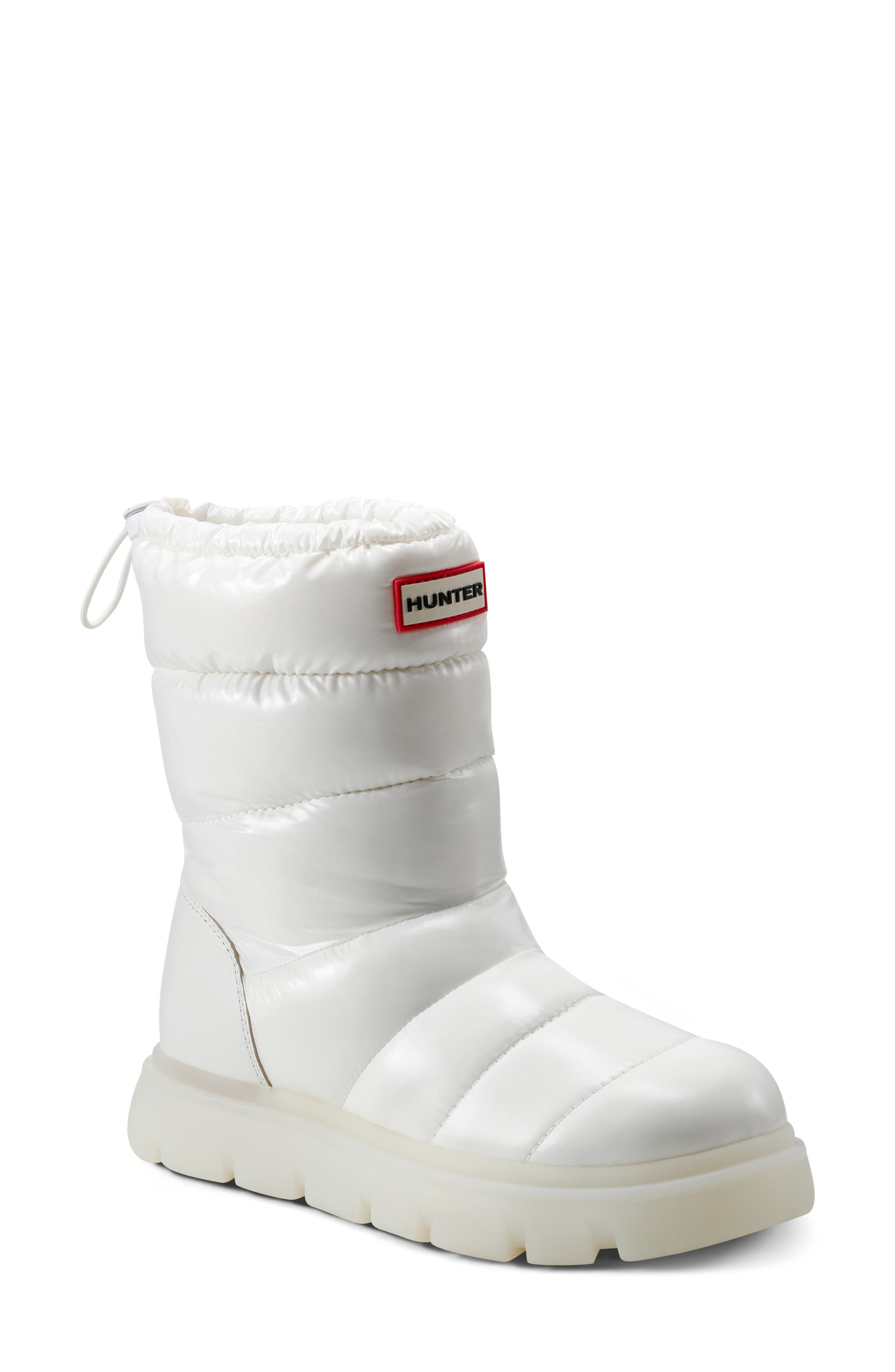 Hunter Maribel Insulated Waterproof Snow Bootie in White 