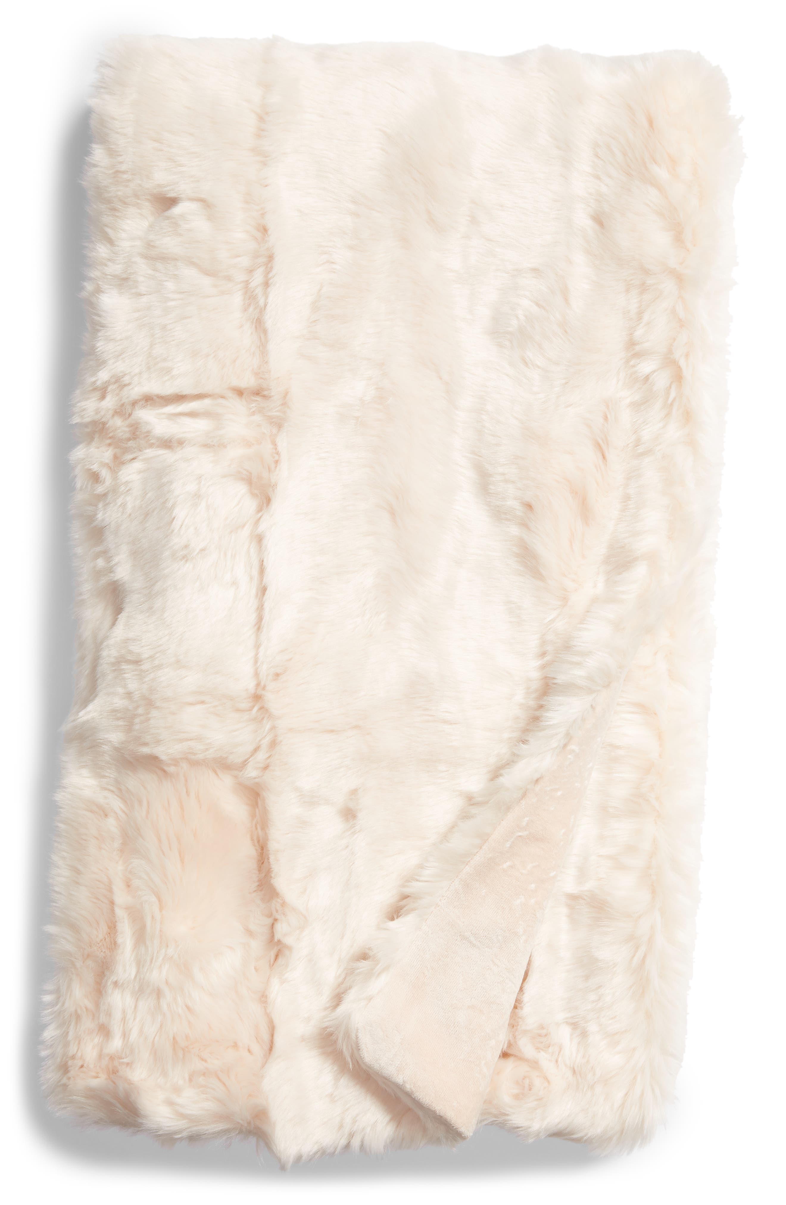 Rachel Parcell Frost Faux Fur Throw Blanket Nordstrom