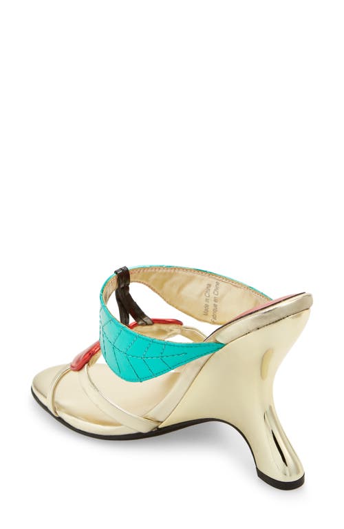 Shop Jeffrey Campbell Cereza Wedge Slide Sandal In Gold Multi