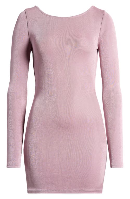 Free People Call Me Later Long Sleeve Minidress In Dawn Pink