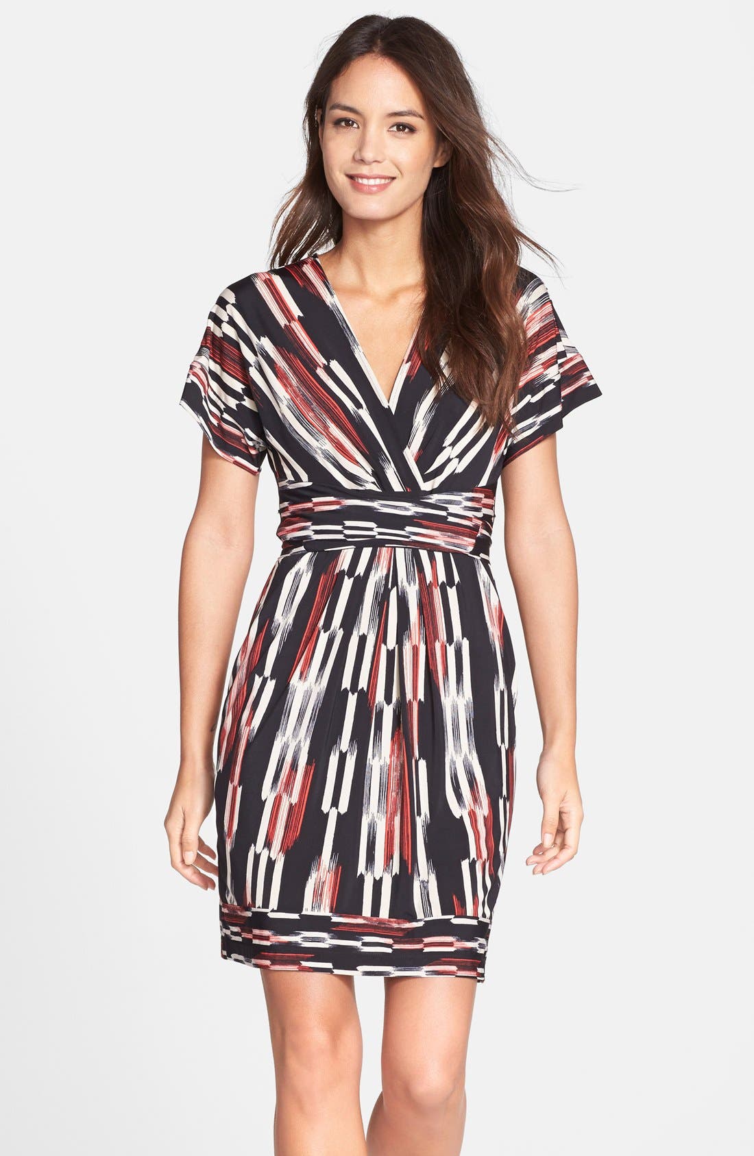 BCBGMAXAZRIA 'Kaitlin' Print Belted Jersey Dress Nordstrom