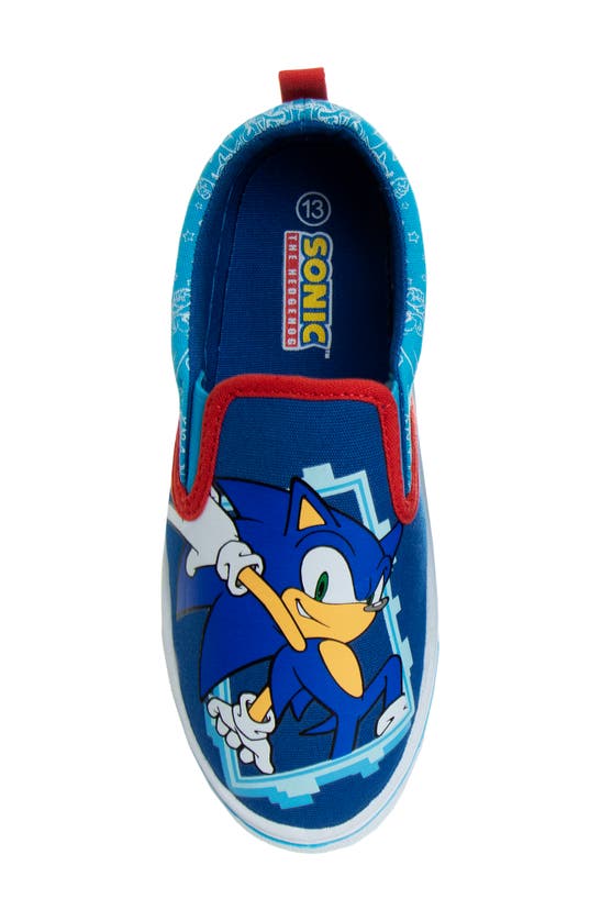 Shop Josmo Kids' Sonic The Hedgehog Slip-on Sneaker In Blue