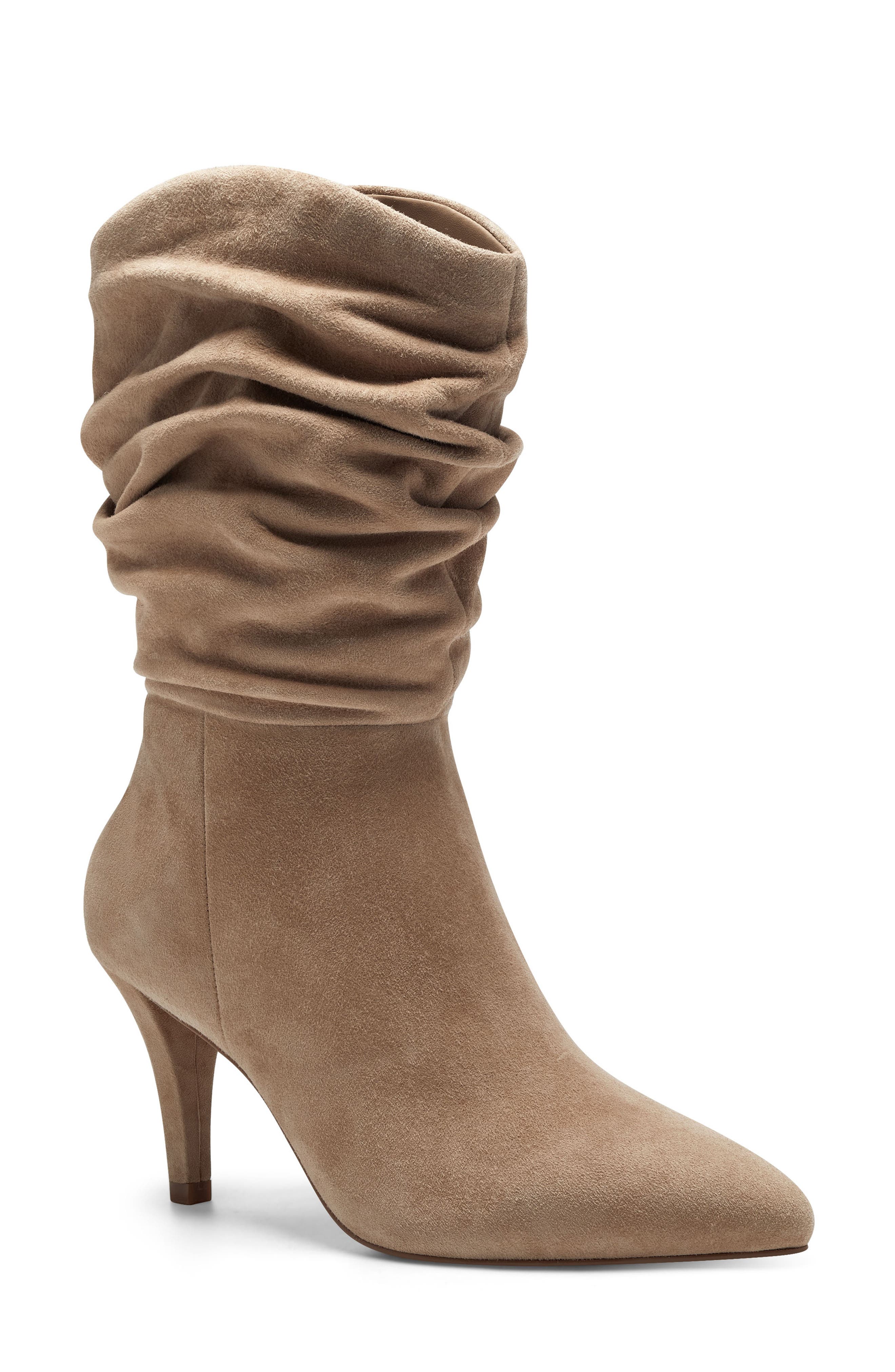 beige mid calf boots