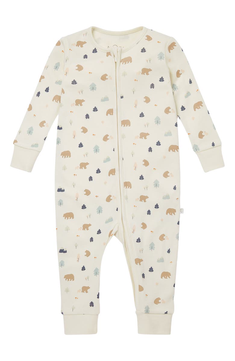 MORI Clever Zip Bear Print Fitted One-Piece Pajamas | Nordstrom