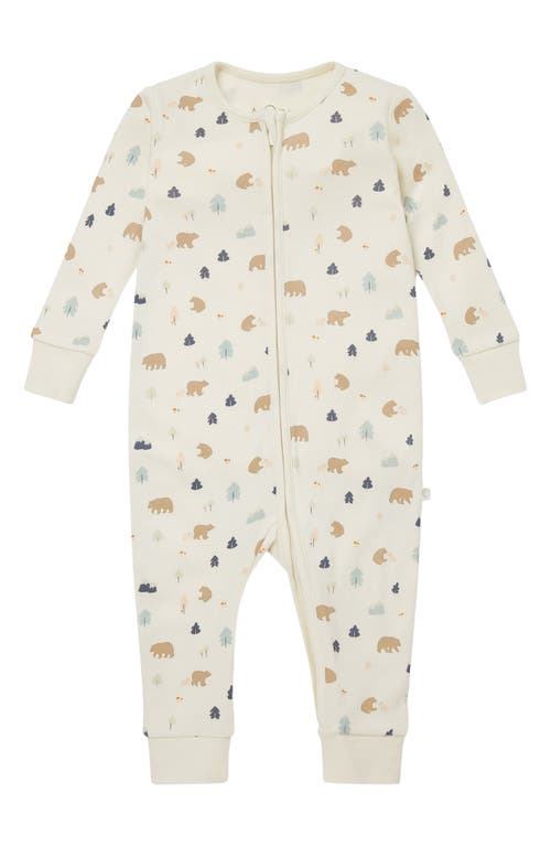 MORI Clever Zip Bear Print Fitted One-Piece Pajamas at Nordstrom