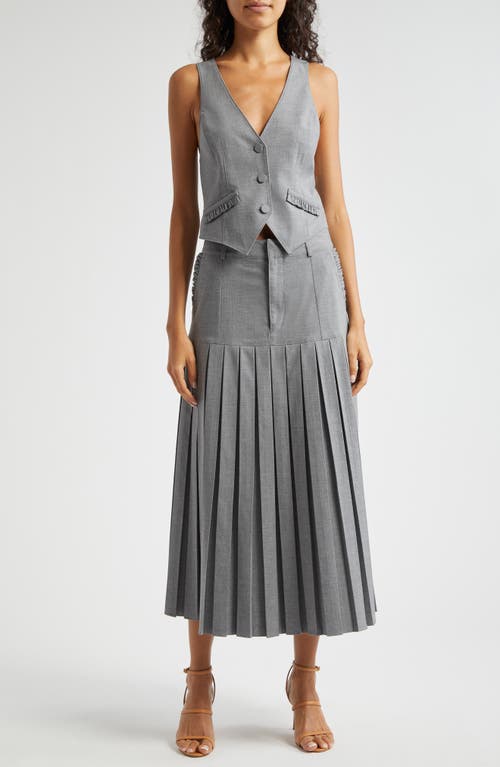 Shop Cinq À Sept Bane Pleated Skirt In Steel Grey