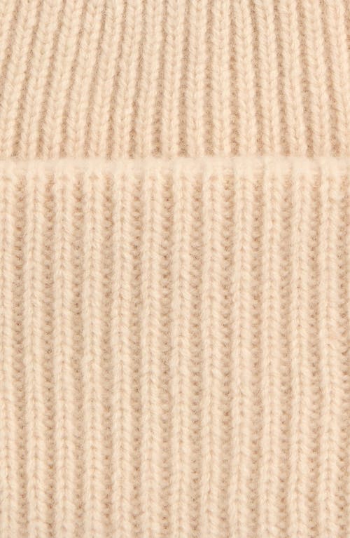 Halfdays Rib Merino Wool Beanie In Oat Milk