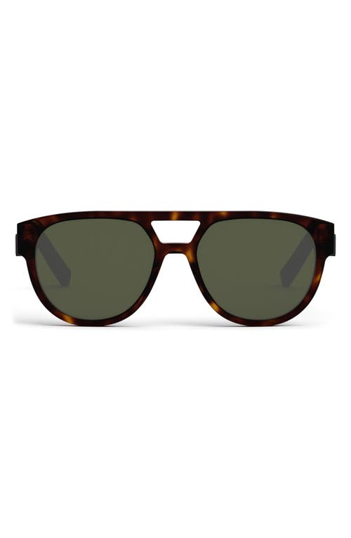 Shop Dior 'b23 R1i 54mm Round Sunglasses In Dark Havana/green