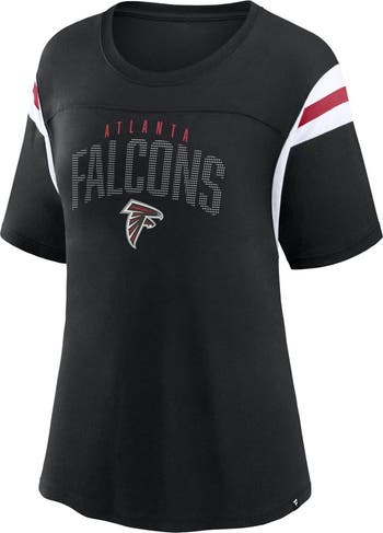 Women s Fanatics Branded Black Atlanta Falcons Classic Rhinestone T Shirt