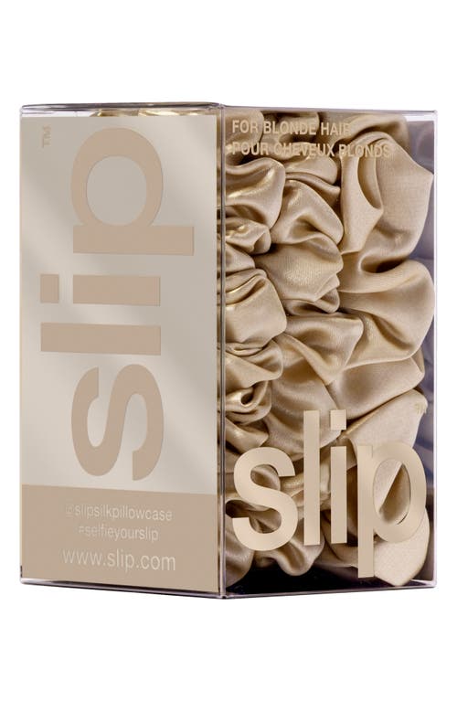 Slip 3-pack Large & Small Silk Scrunchie Set In Blonde