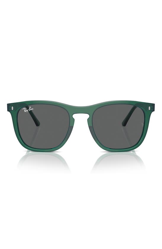 Shop Ray Ban Ray-ban 53mm Polarized Square Sunglasses In Transparent Green