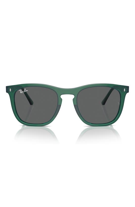 Ray Ban 53mm Polarized Square Sunglasses In Transparent Green
