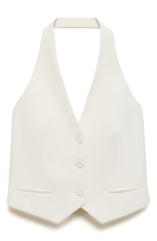 Shop Mango Halter Vest In Ecru