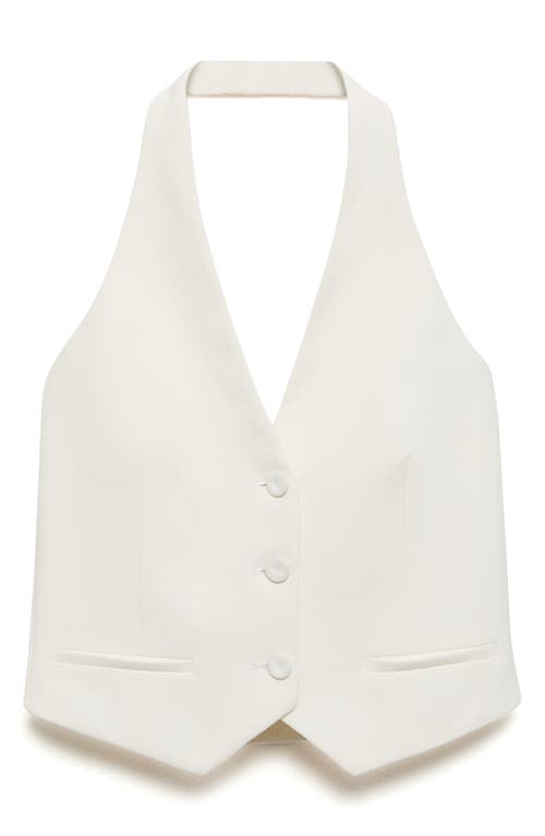 Shop Mango Halter Vest In Ecru