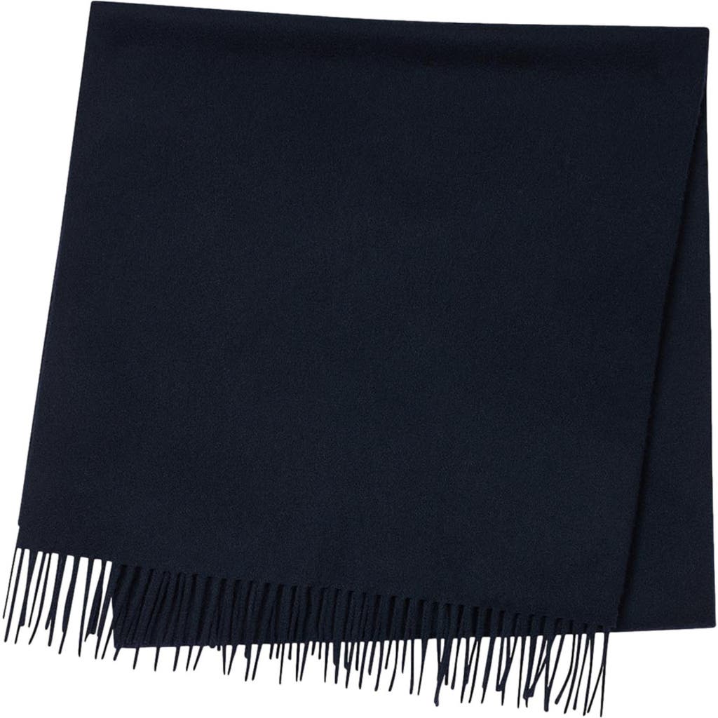 Sandro Wool And Cashmere Scarf In Navy Blue
