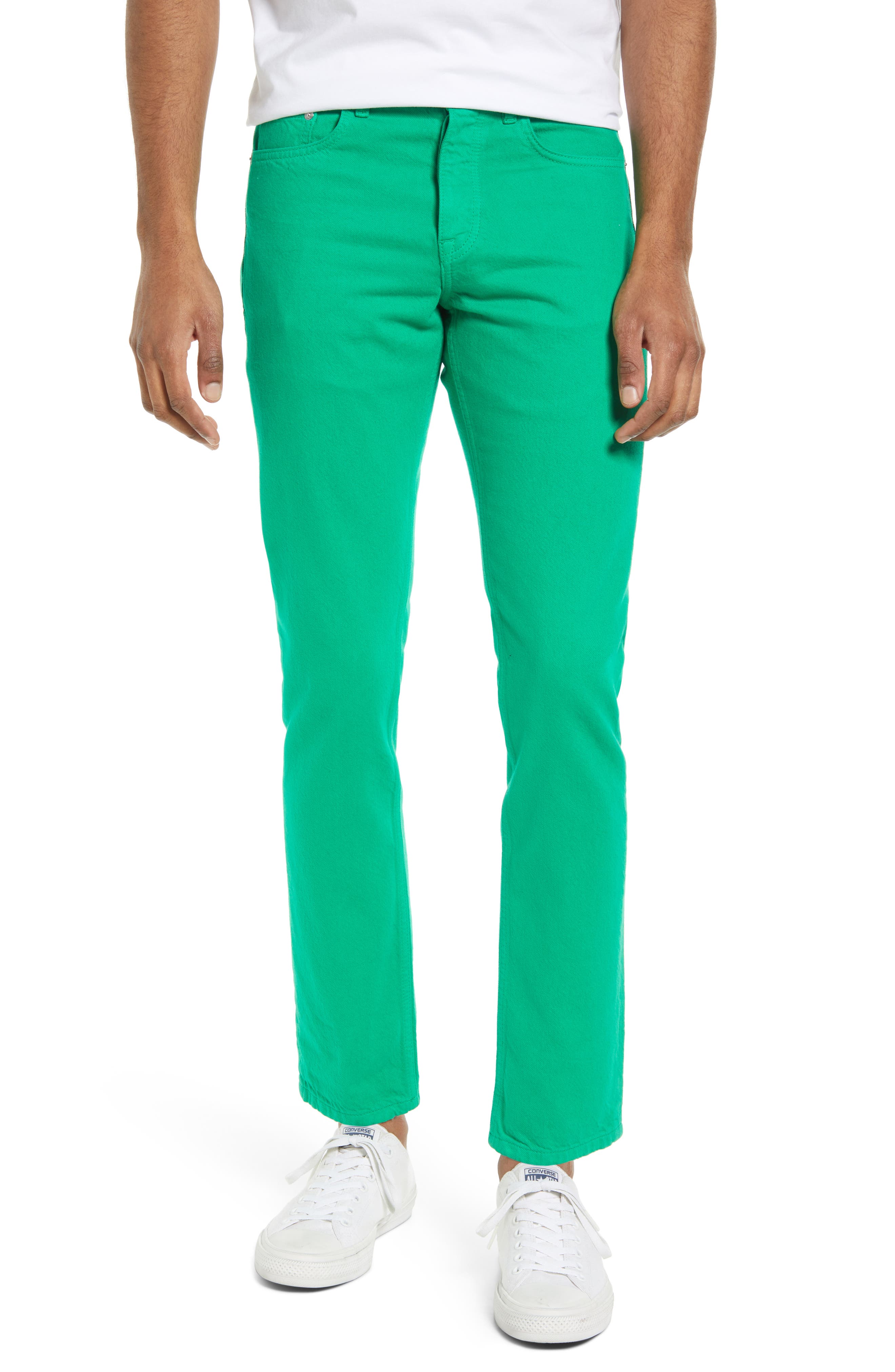 mens light green jeans