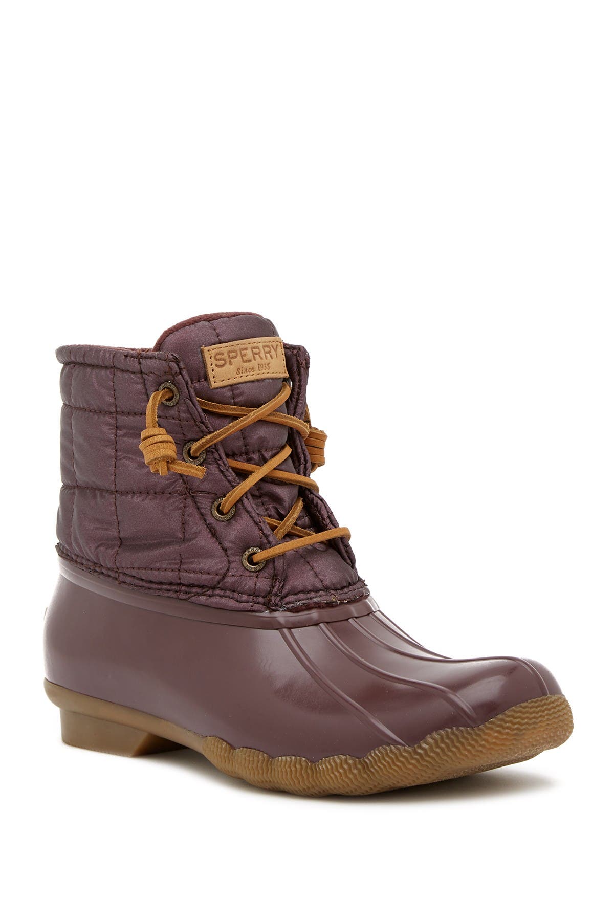 sperry saltwater shiny quilted duck boot