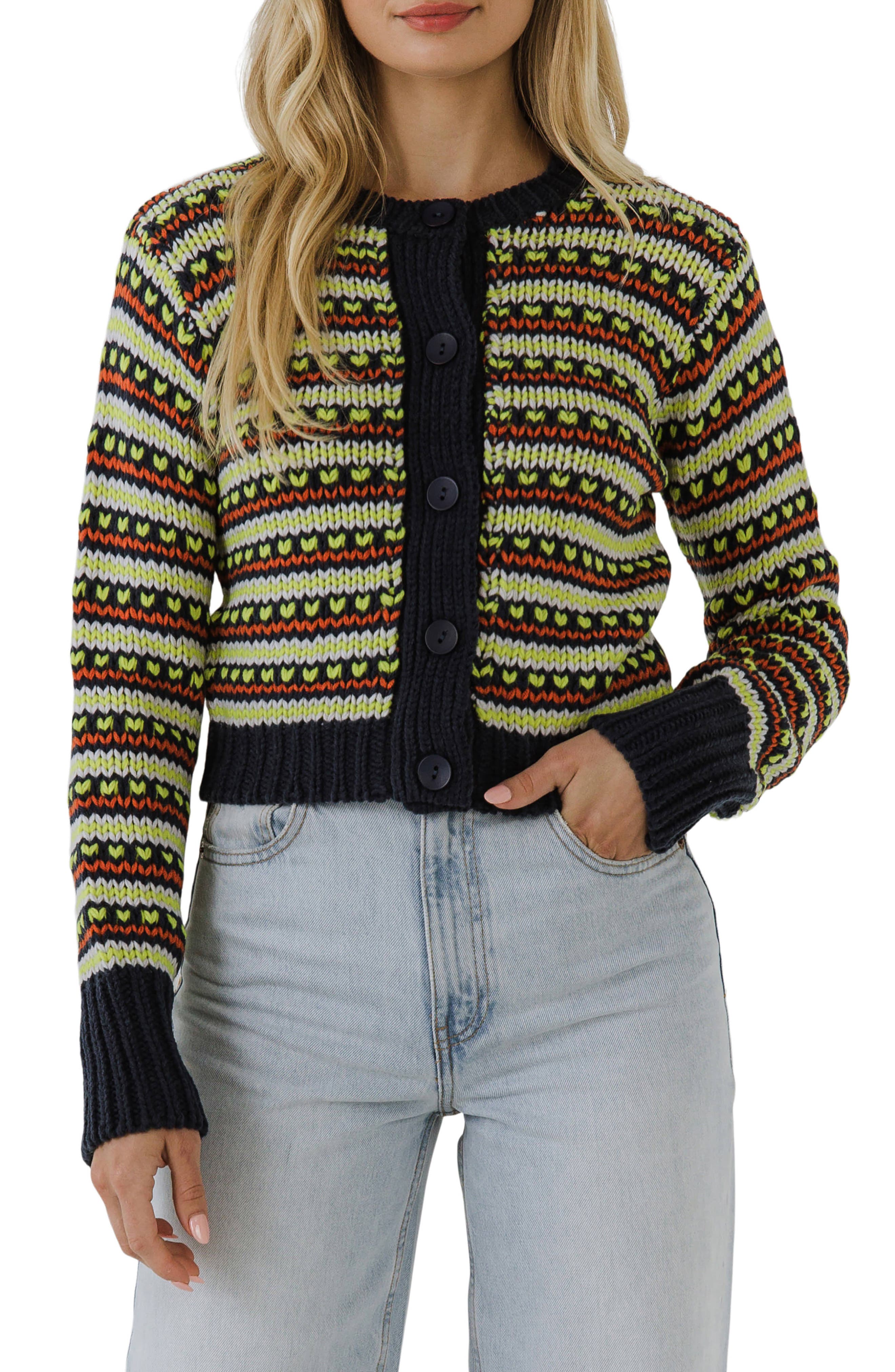 multicolor knit sweater