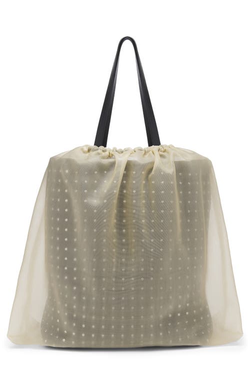 Shop Alexander Mcqueen Nebula Sheer Tulle Overlay Studded Leather Tote In Black/silver