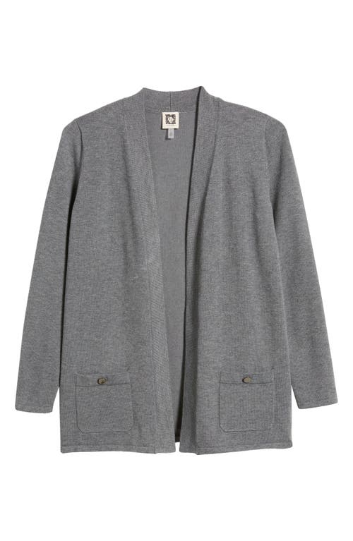 Shop Anne Klein Malibu Open Front Cardigan In Graphite Heather Grey