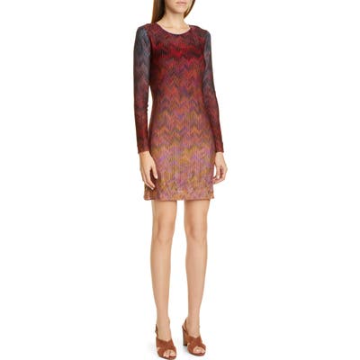 Missoni Ombre Zigzag Long Sleeve Minidress