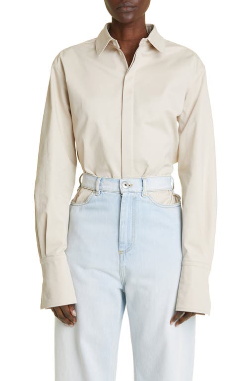 K.NGSLEY Snider Stretch Button-Up Shirt in Sand