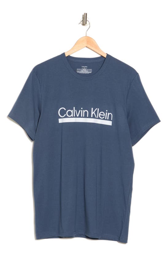 Calvin Klein Chill Logo Graphic Tee In Crayon Blue