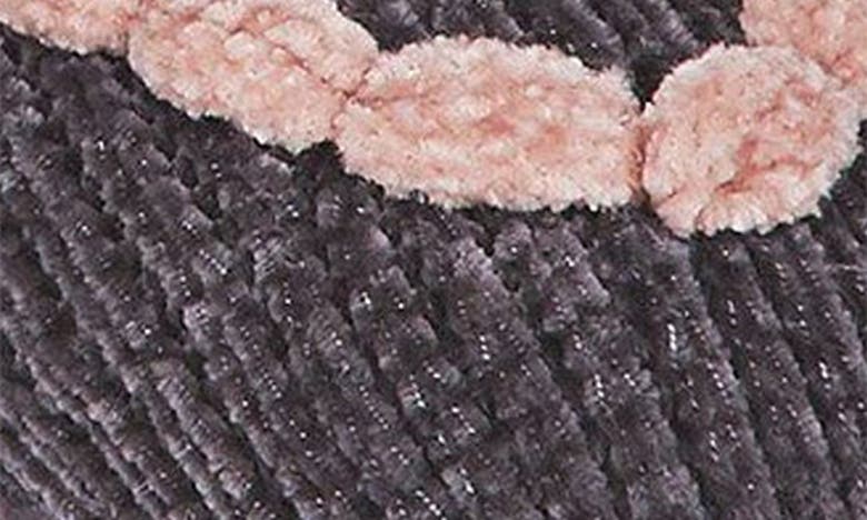 Memoi Cozy Heart Chenille Slipper Socks In Gray