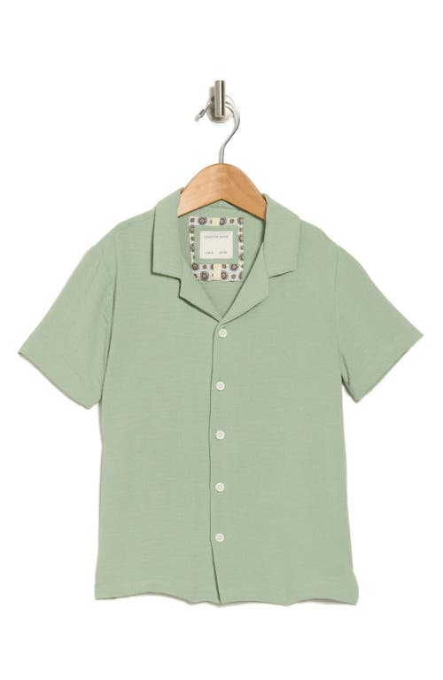 Shop Denim And Flower Kids' Sage Texture Camp Shirt In Green