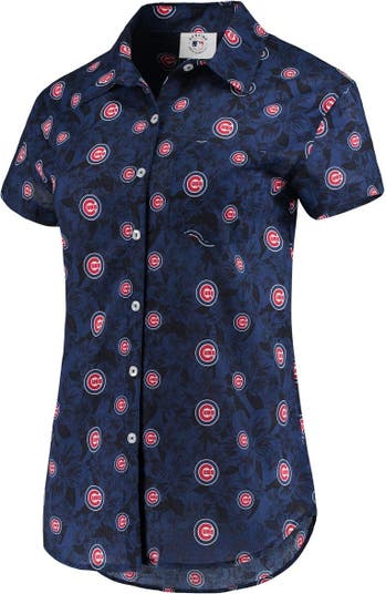 FOCO Women's FOCO Royal Chicago Cubs Floral Button Up Shirt