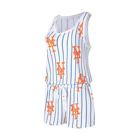 Women's Concepts Sport White New York Yankees Reel Pinstripe Knit Sleeveless  Nightshirt