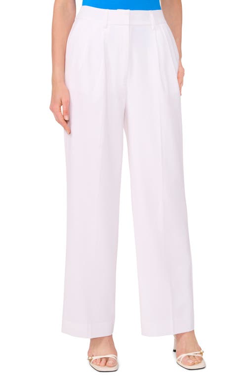 halogen(r) Pleat Front High Waist Wide Leg Pants Bright White at Nordstrom,