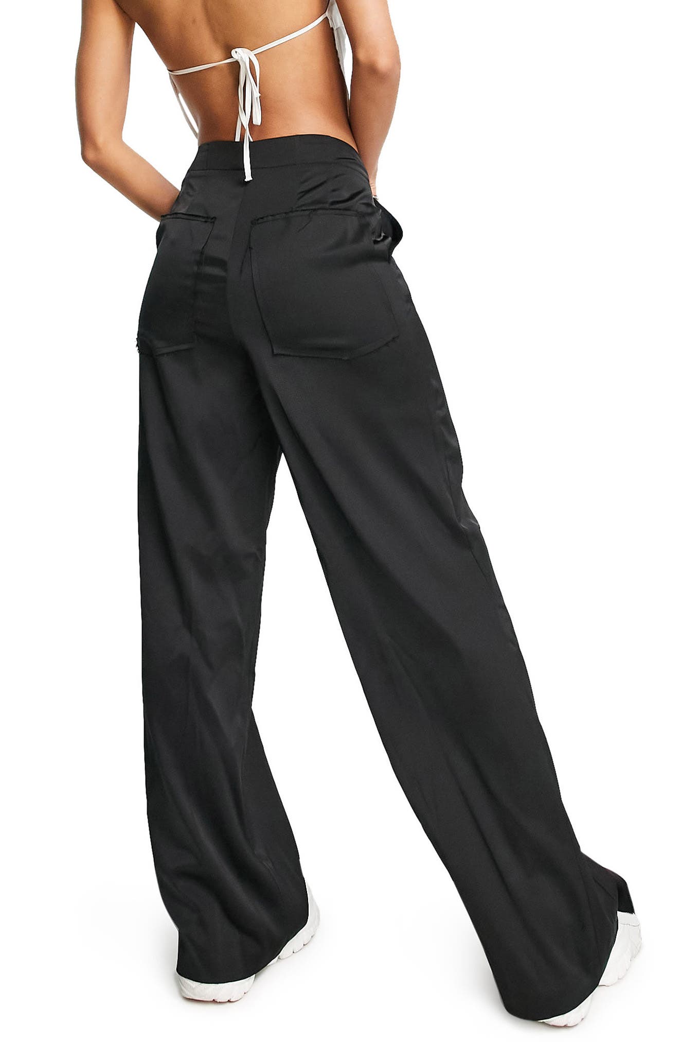 Topshop Satin Wide Leg Trousers | Nordstrom