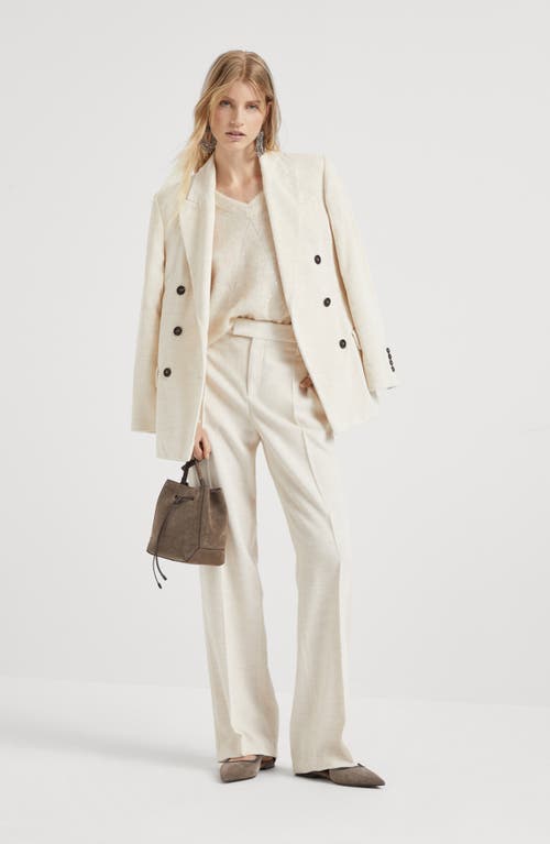 Shop Brunello Cucinelli Loose Straight Trousers In Ivory